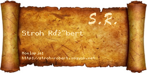 Stroh Róbert névjegykártya