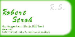 robert stroh business card